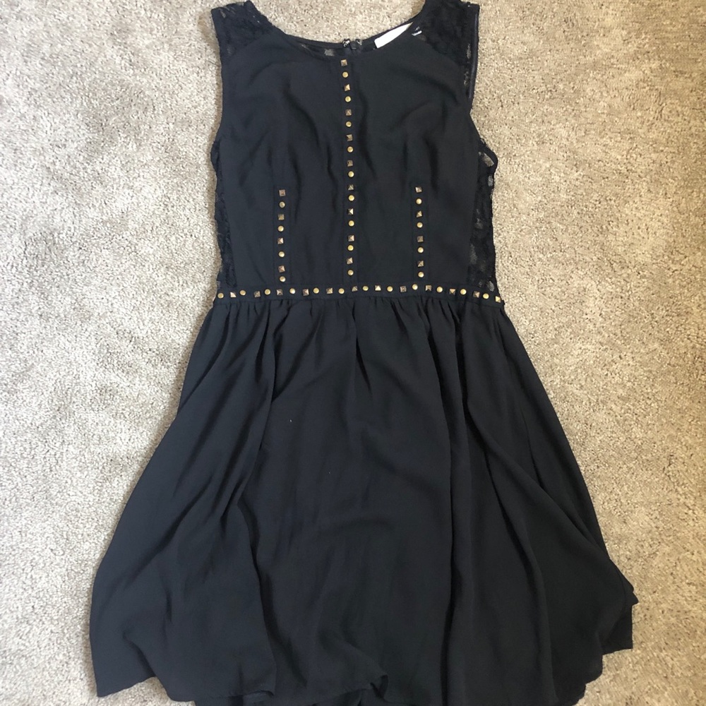 Black dress with lace open back